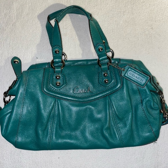 Turquoise Coach (authentic) Crossbody/Shoulder Bag - Picture 1 of 5